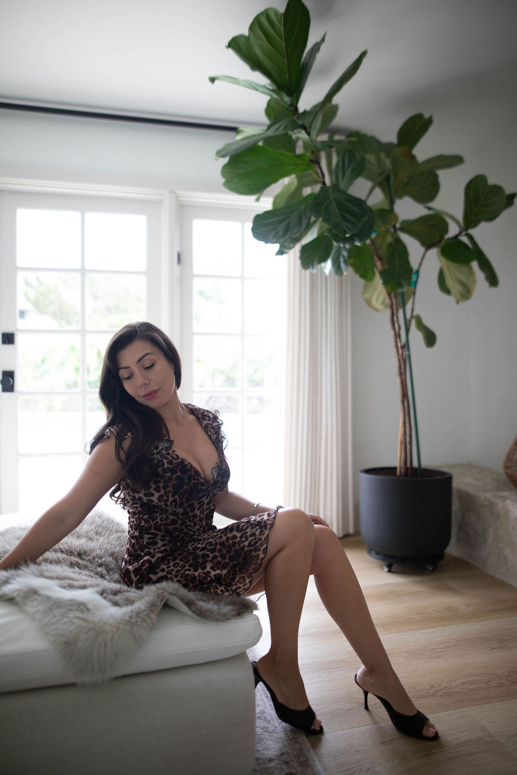 Fiona Mini Dress (Leopard)