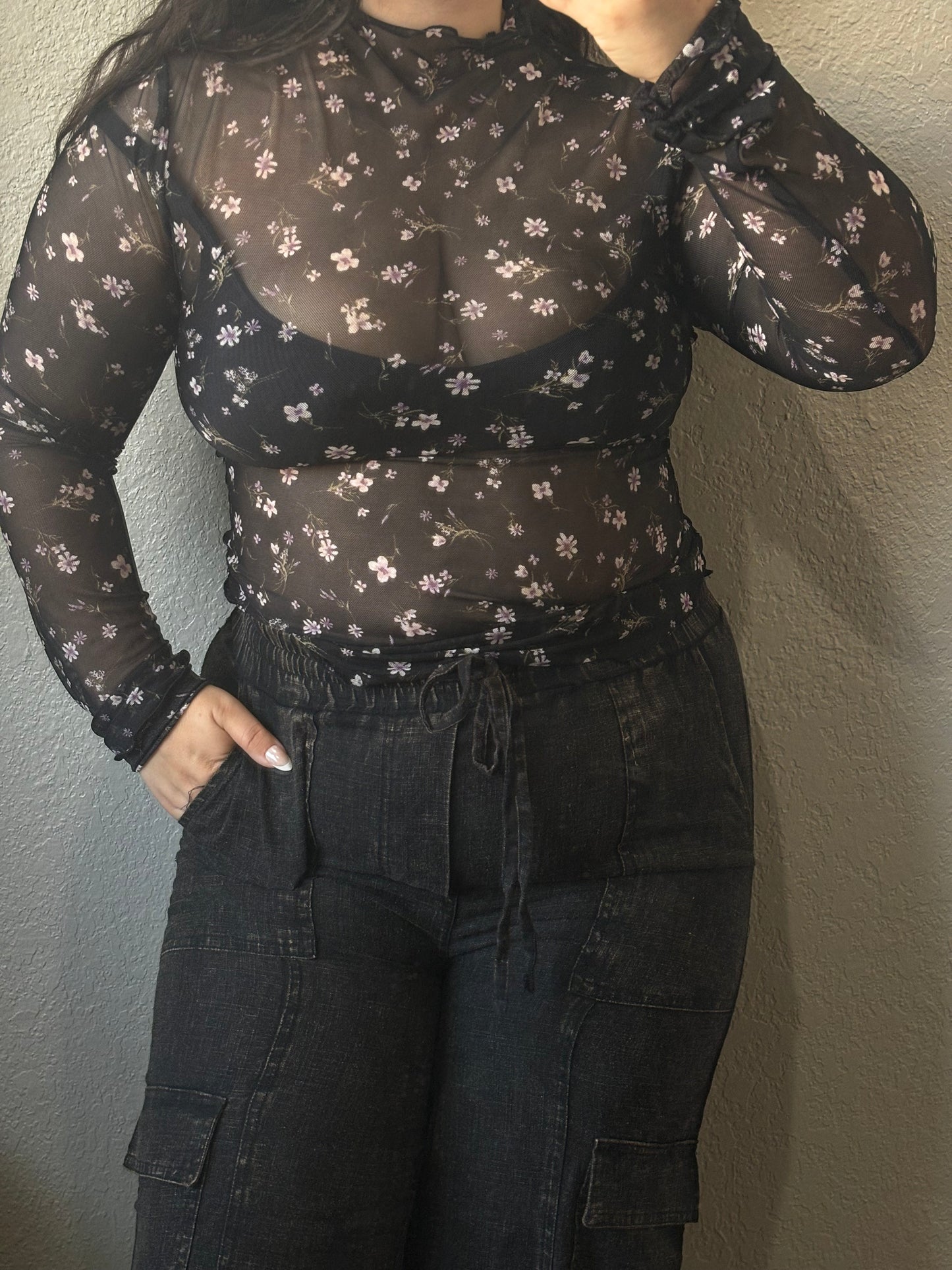 Sunset Bloom Mesh Top