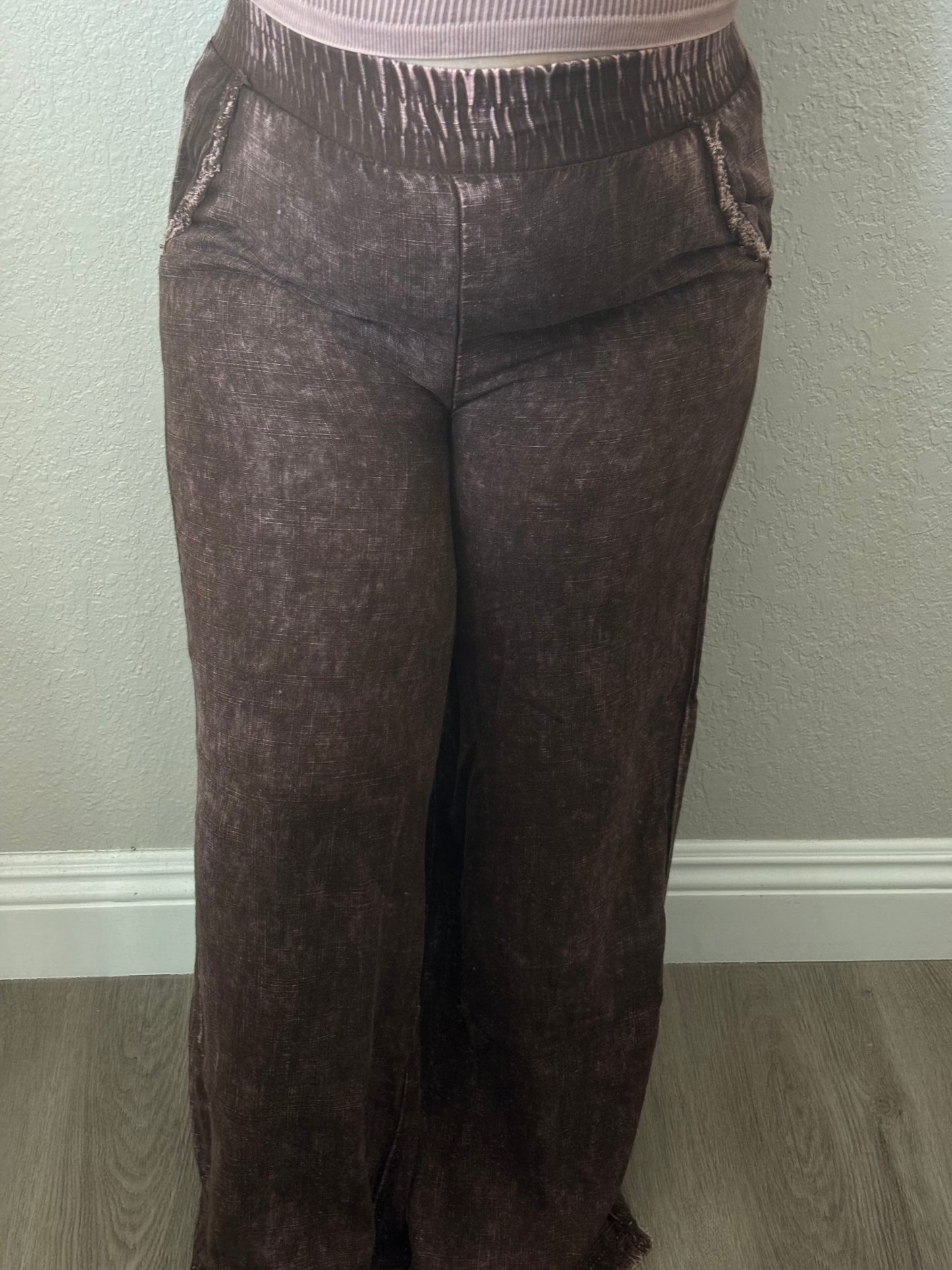 Adrienne Straight Leg Bottoms (Brown)