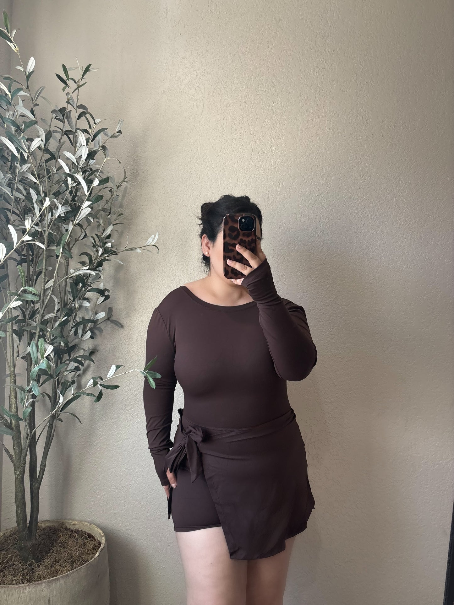 Truffle Kiss Wrap Dress- Chocolate