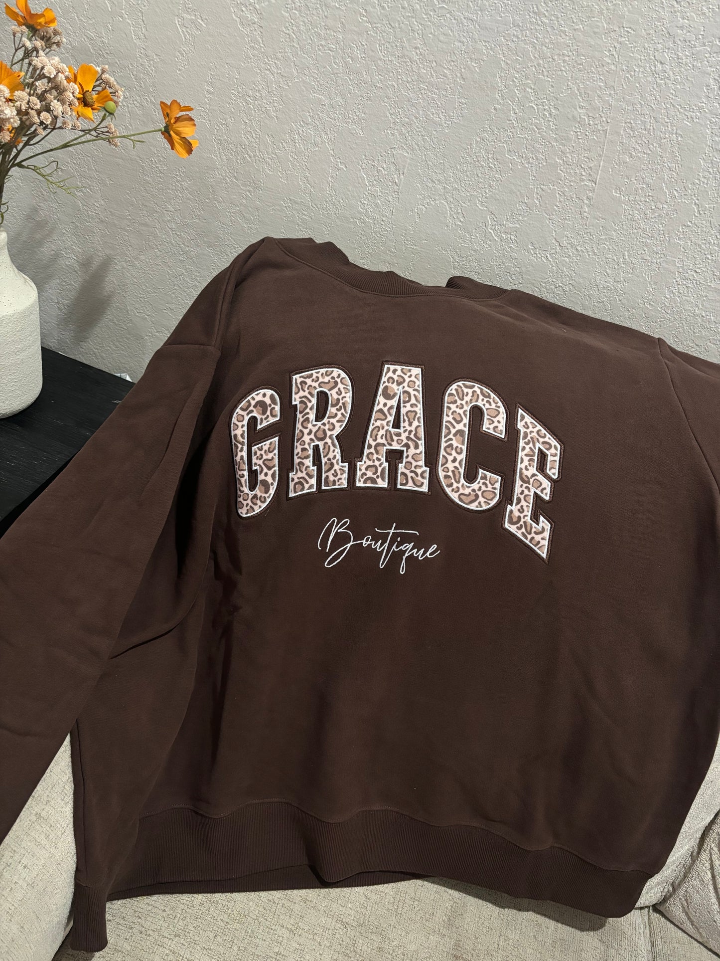 GB Mock Neck - Chocolate Brown / Leopard