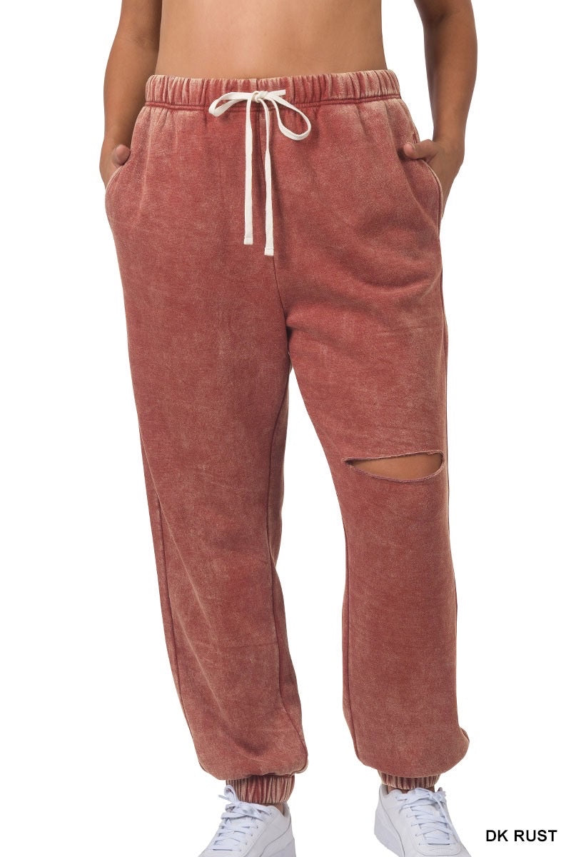 Extra Curvy Nora Acid Wash Joggers (More Colors)