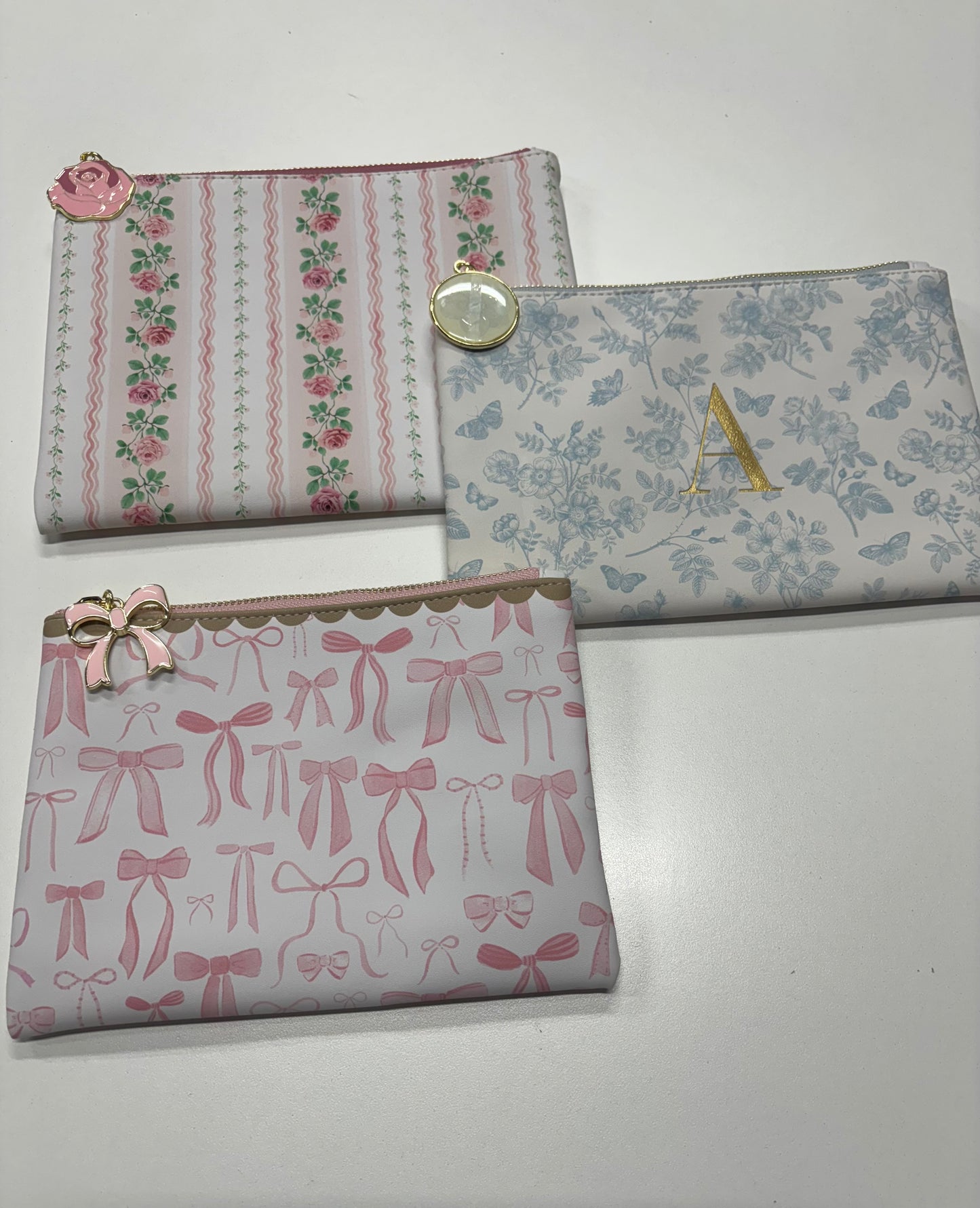 Petals & Bows Cosmetic Bags – Floral Dream, Garden Whimsy & Sweet Bows (Sold Separately)