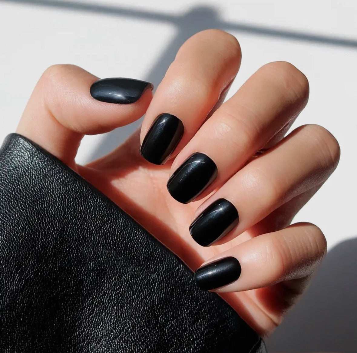 Jet Black Press On Nails- Short Squoval