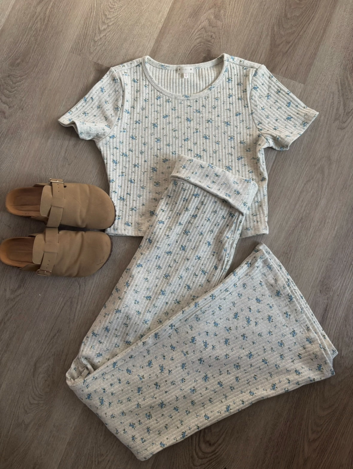Floral Dreams Lounge Set- Heather Grey