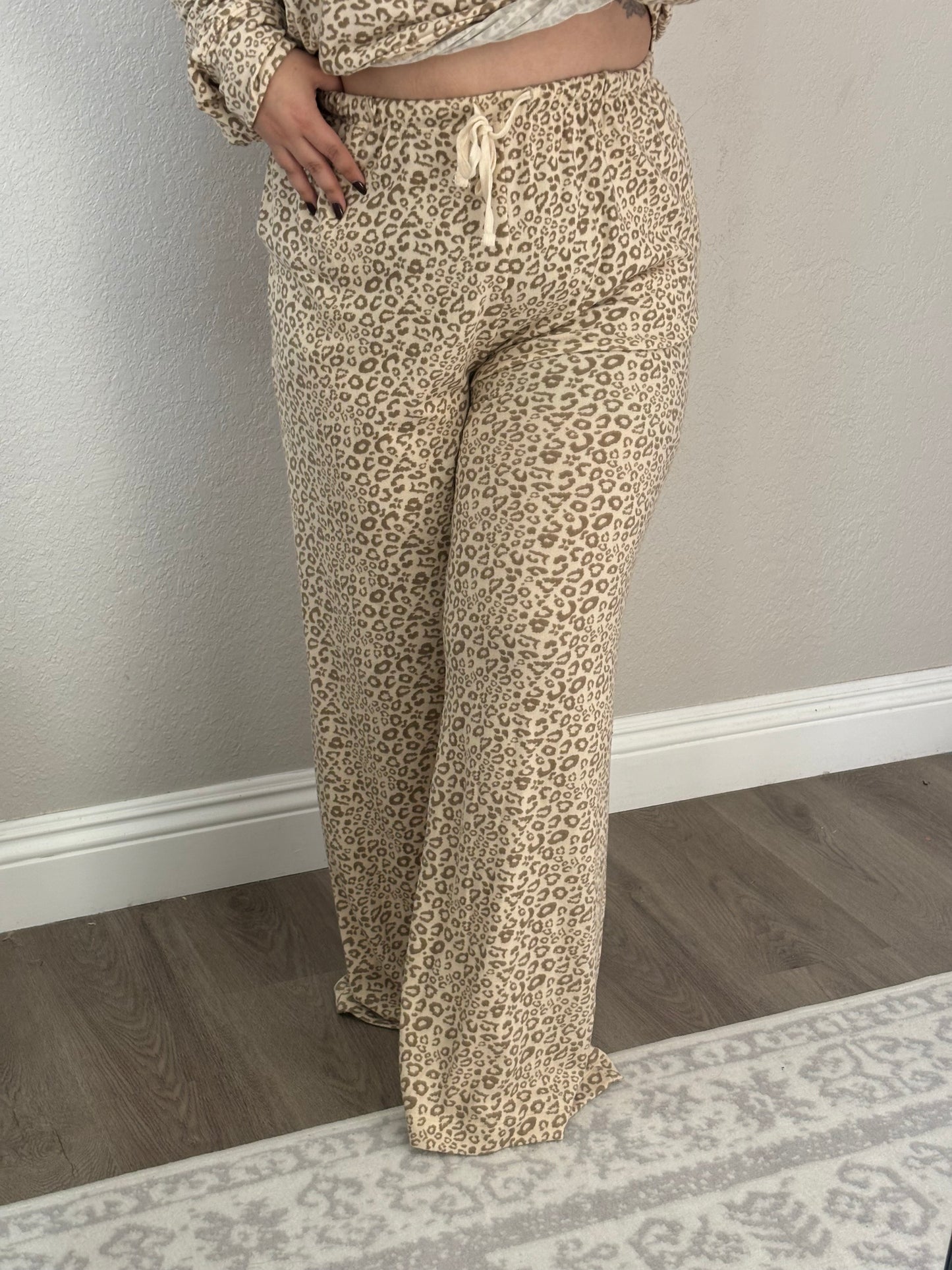Neutral Instinct Leopard Wide Leg Bottoms