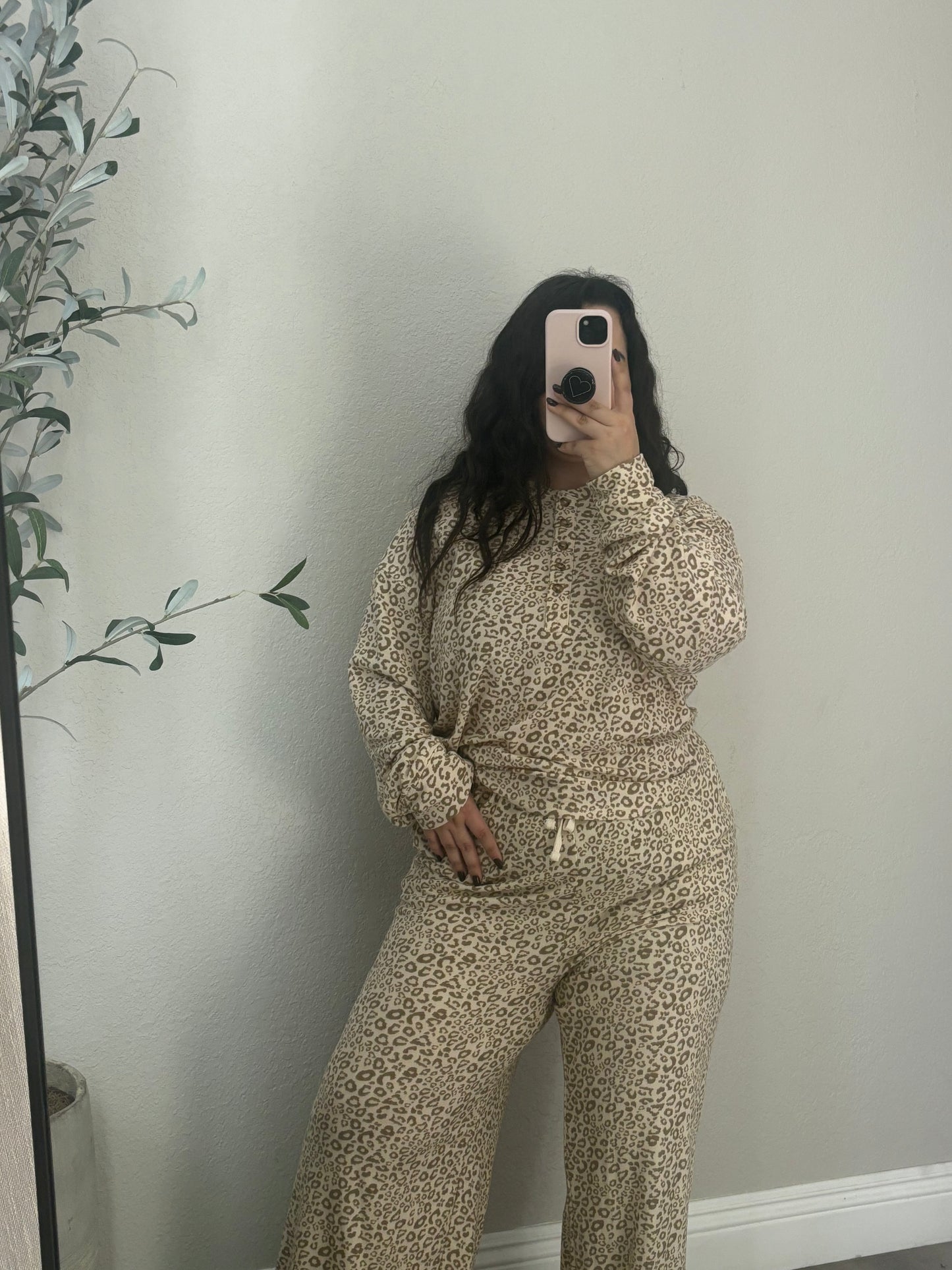 Neutral Instinct Leopard Wide Leg Bottoms