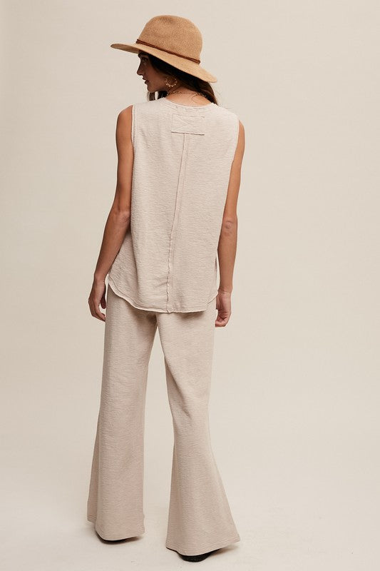 XOXO Knit Tank & Pants Set- Taupe