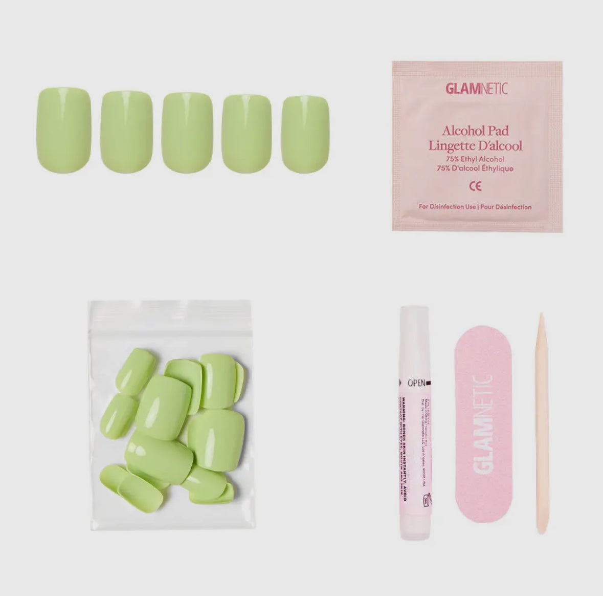 Light Sage Press Ons- Short Squoval