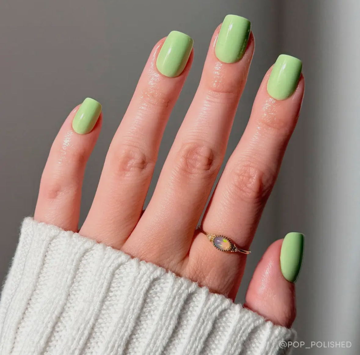 Light Sage Press Ons- Short Squoval