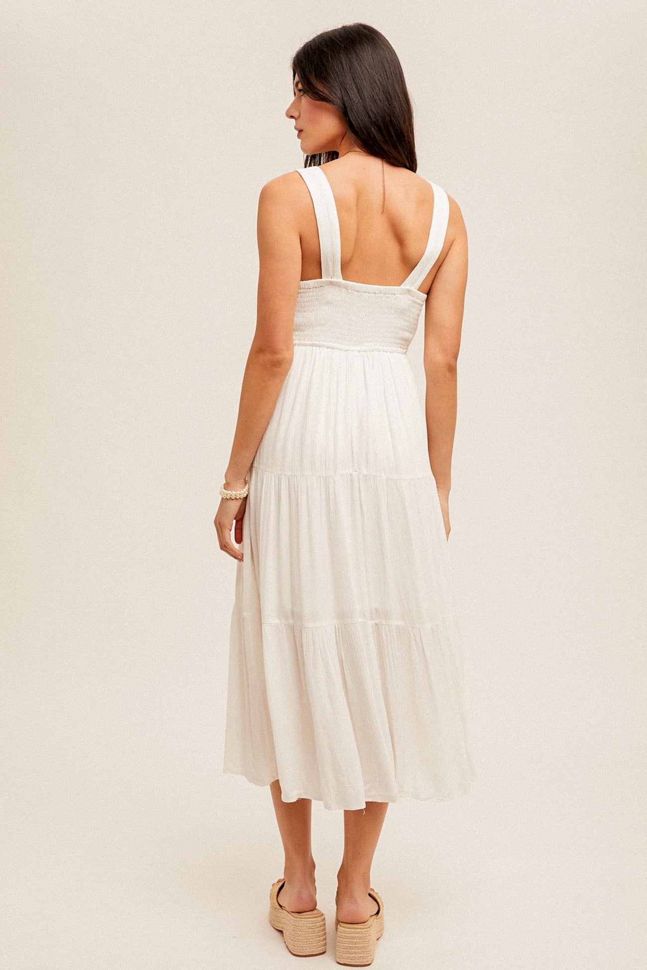 Abby Midi Dress (Ecru)