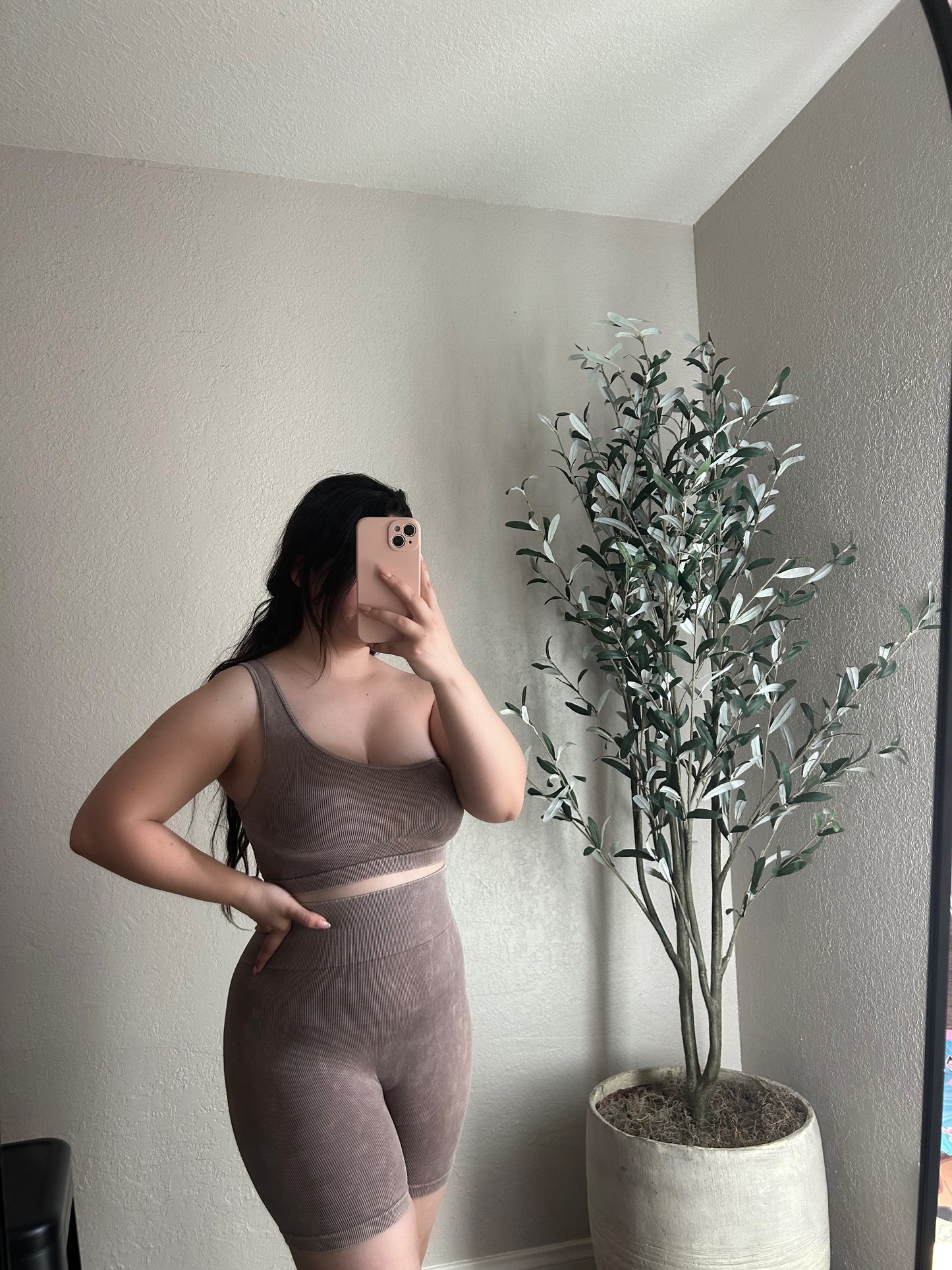 KayCee Biker Shorts and Tank set (Mocha)
