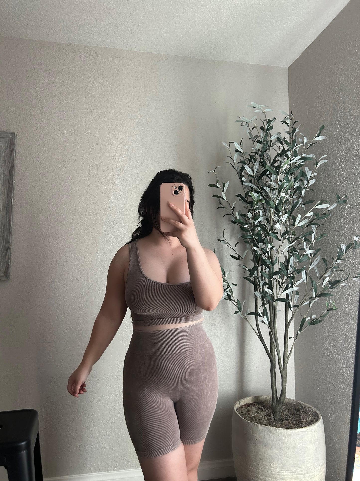 KayCee Biker Shorts and Tank set (Mocha)