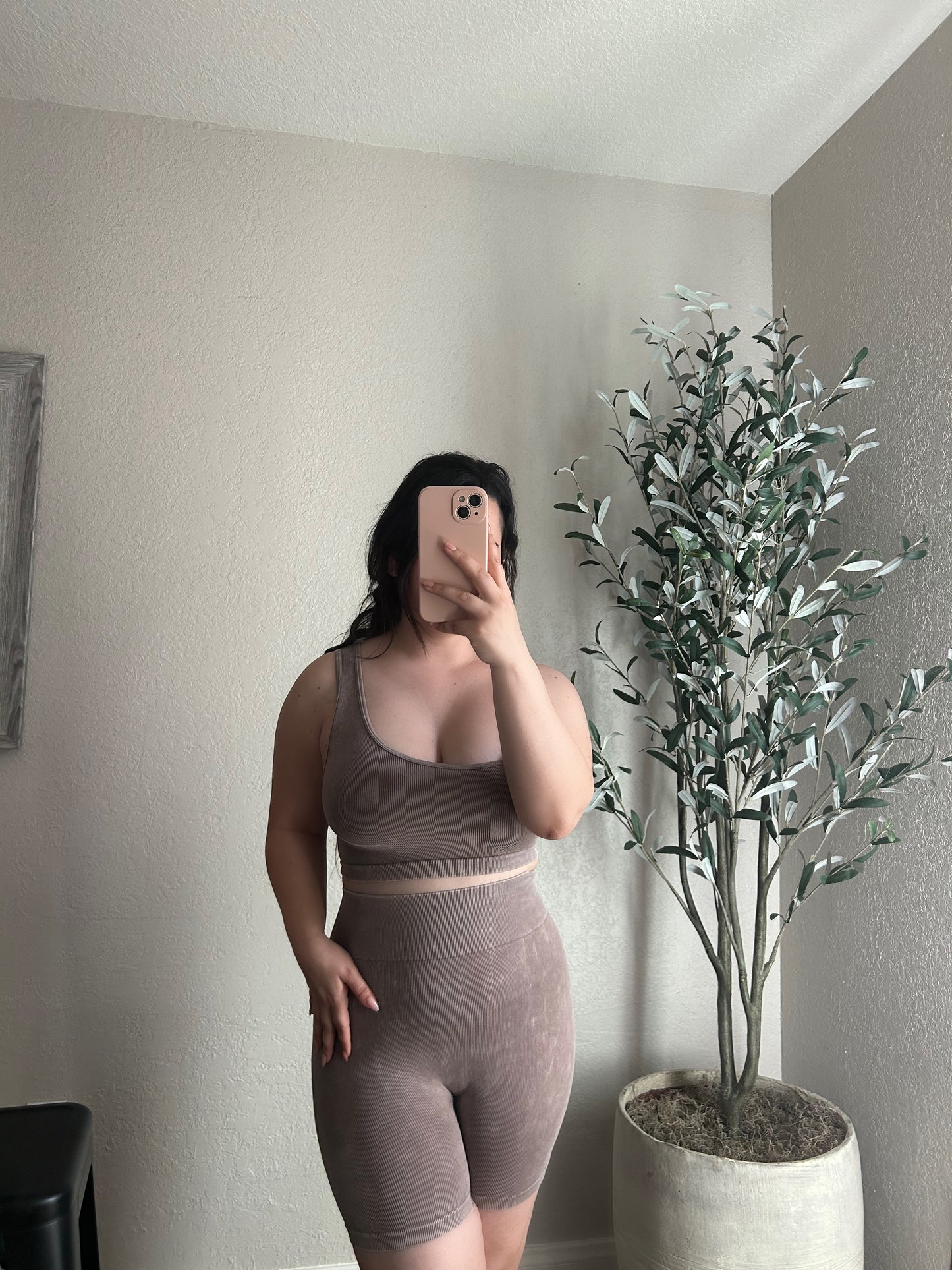 KayCee Biker Shorts and Tank set (Mocha)