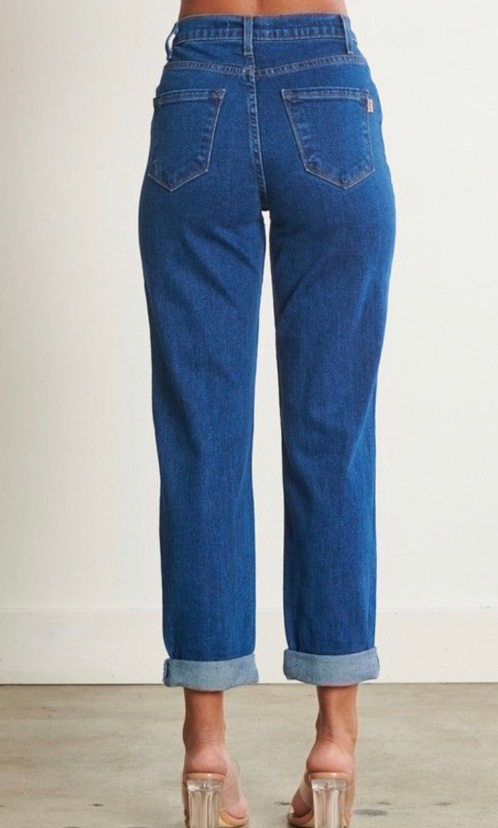 Janet Mom Jeans (Dark Stone)