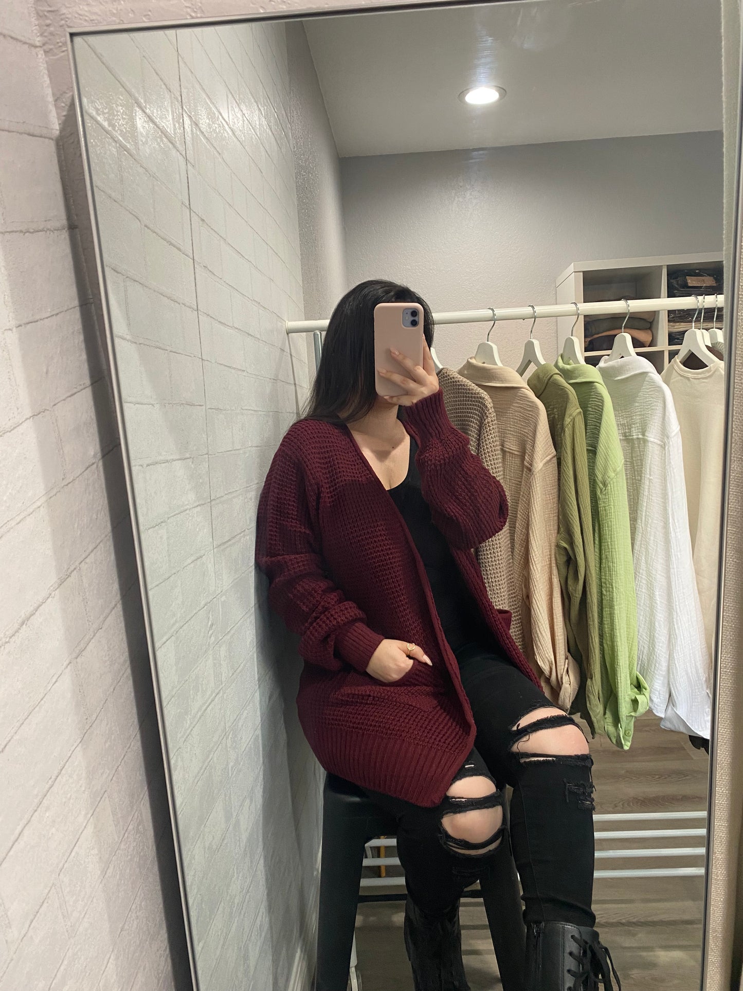 Carly Cardigan (Burgundy)