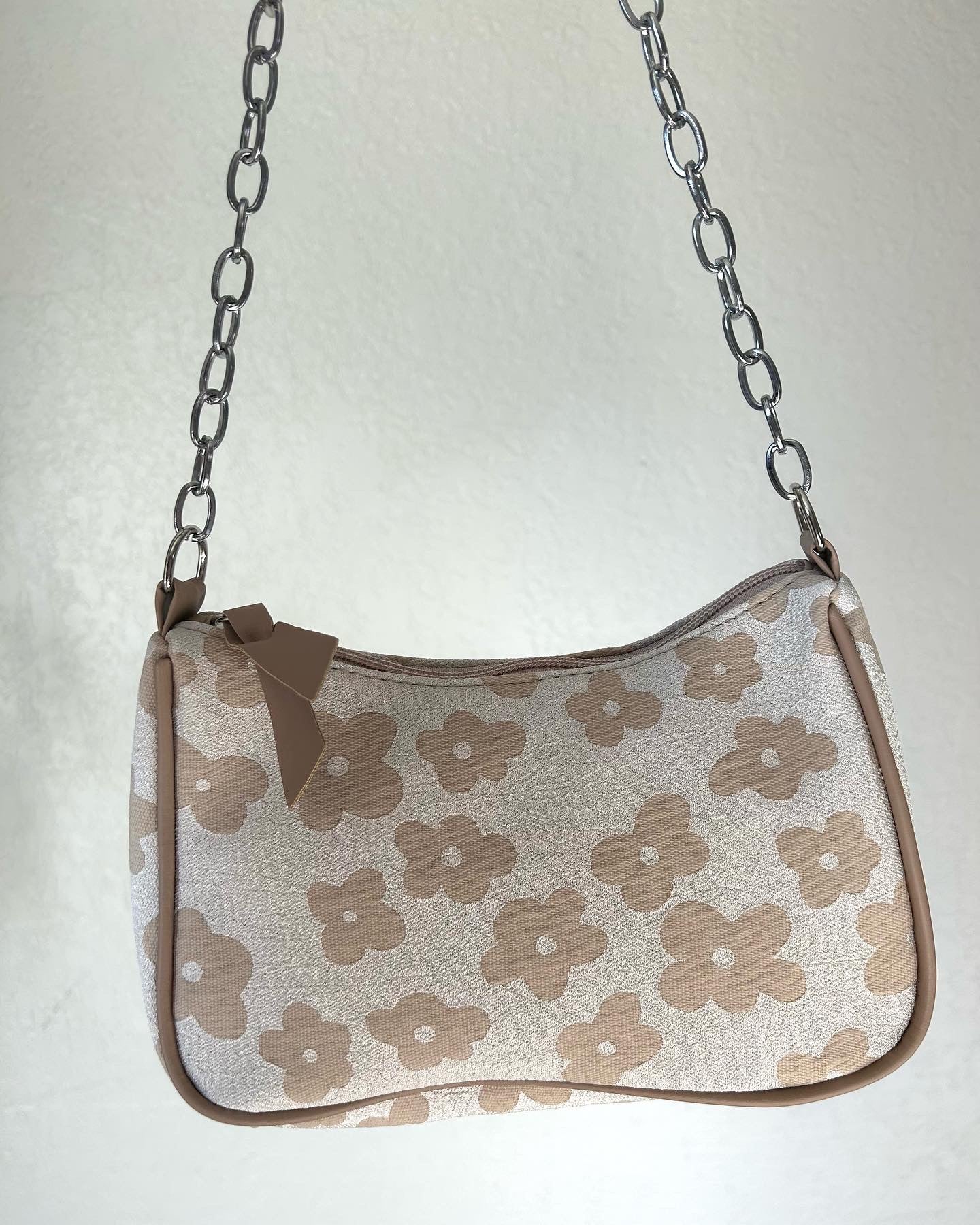 Leilani Floral Shoulder Bag (Beige)