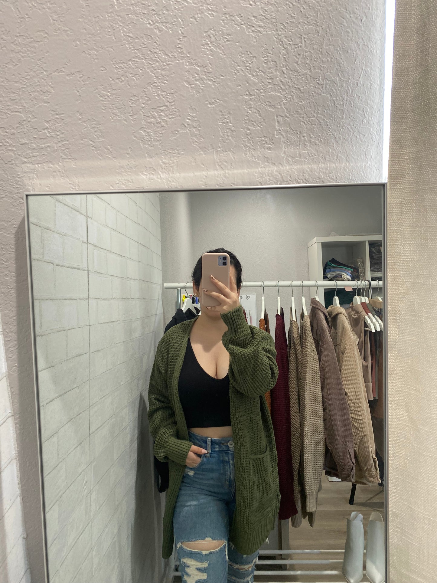 Carly Cardigan (Light Olive)