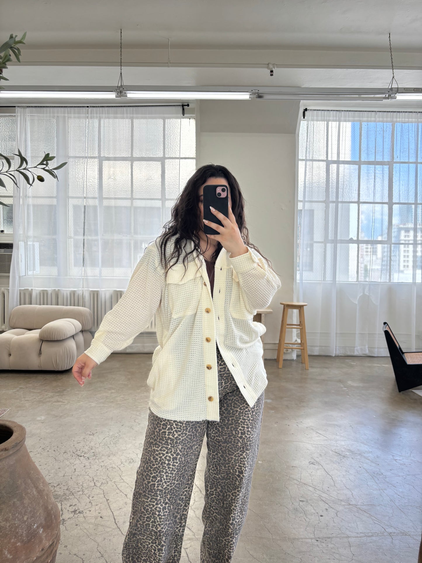 Vanilla Harvest Button Up- Cream