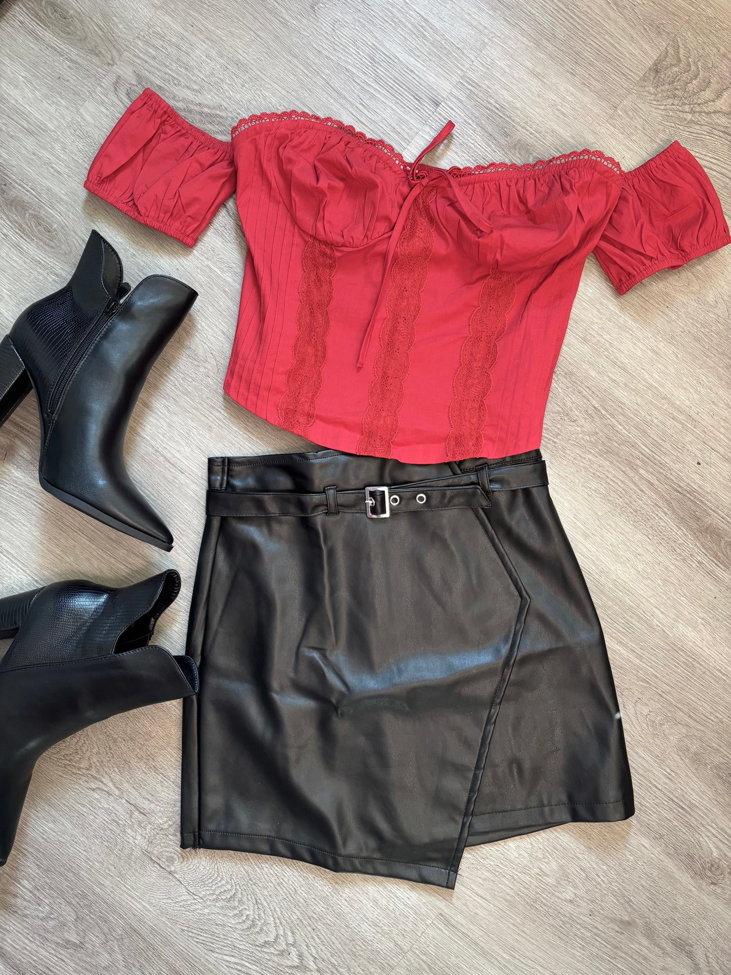 Heart Breaker Mini Leather Skirt