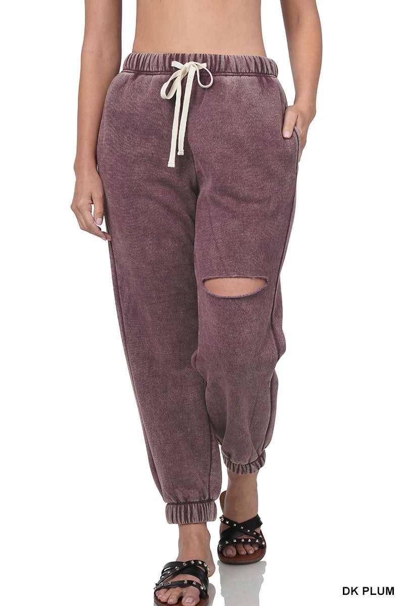 Extra Curvy Nora Acid Wash Joggers (More Colors)