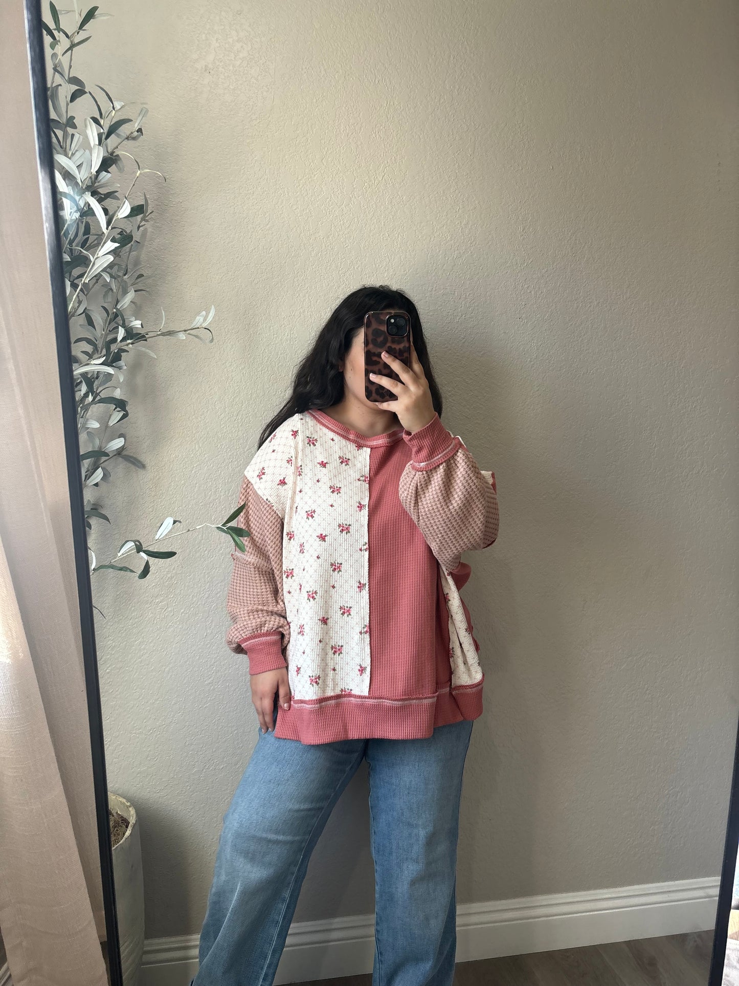 Prairie Roses Pullover - Rose