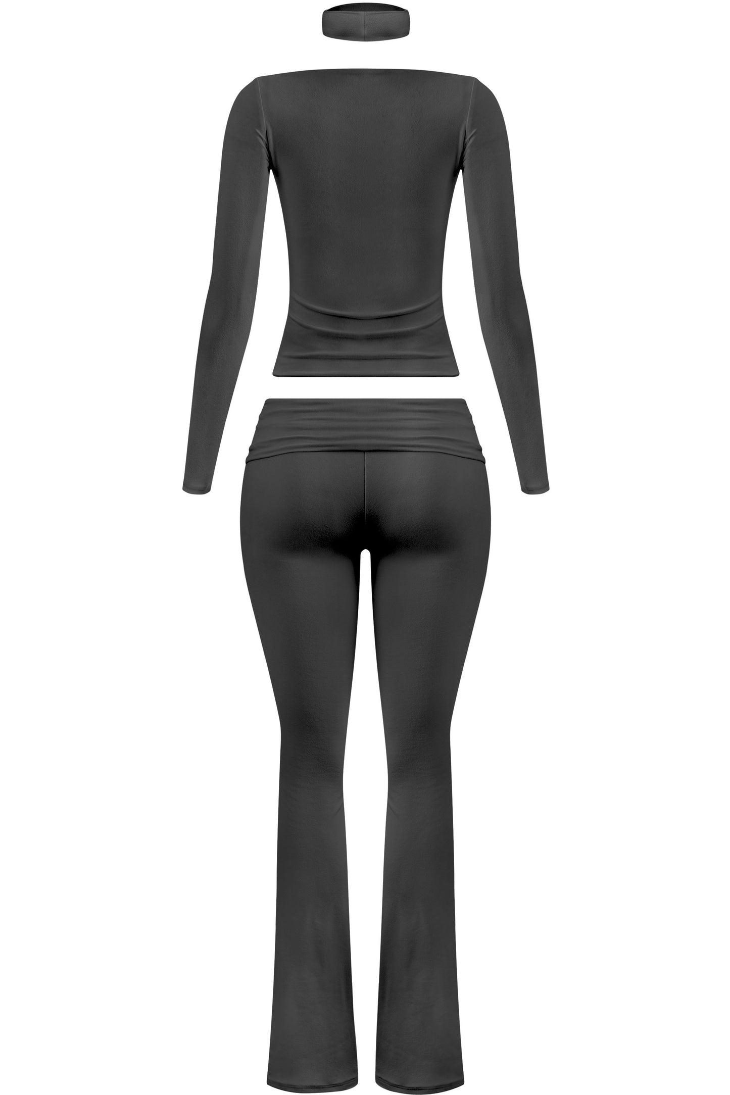 Bailey Long Sleeve, Flare Pants, & Headband Set (Black)