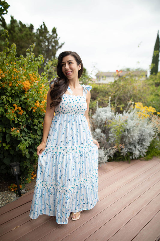 Bluebell Bliss Maxi Dress (Sky Blue)