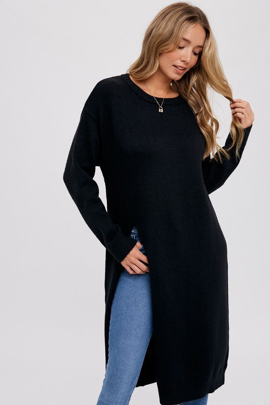 Natasha High Slit Longline Pullover