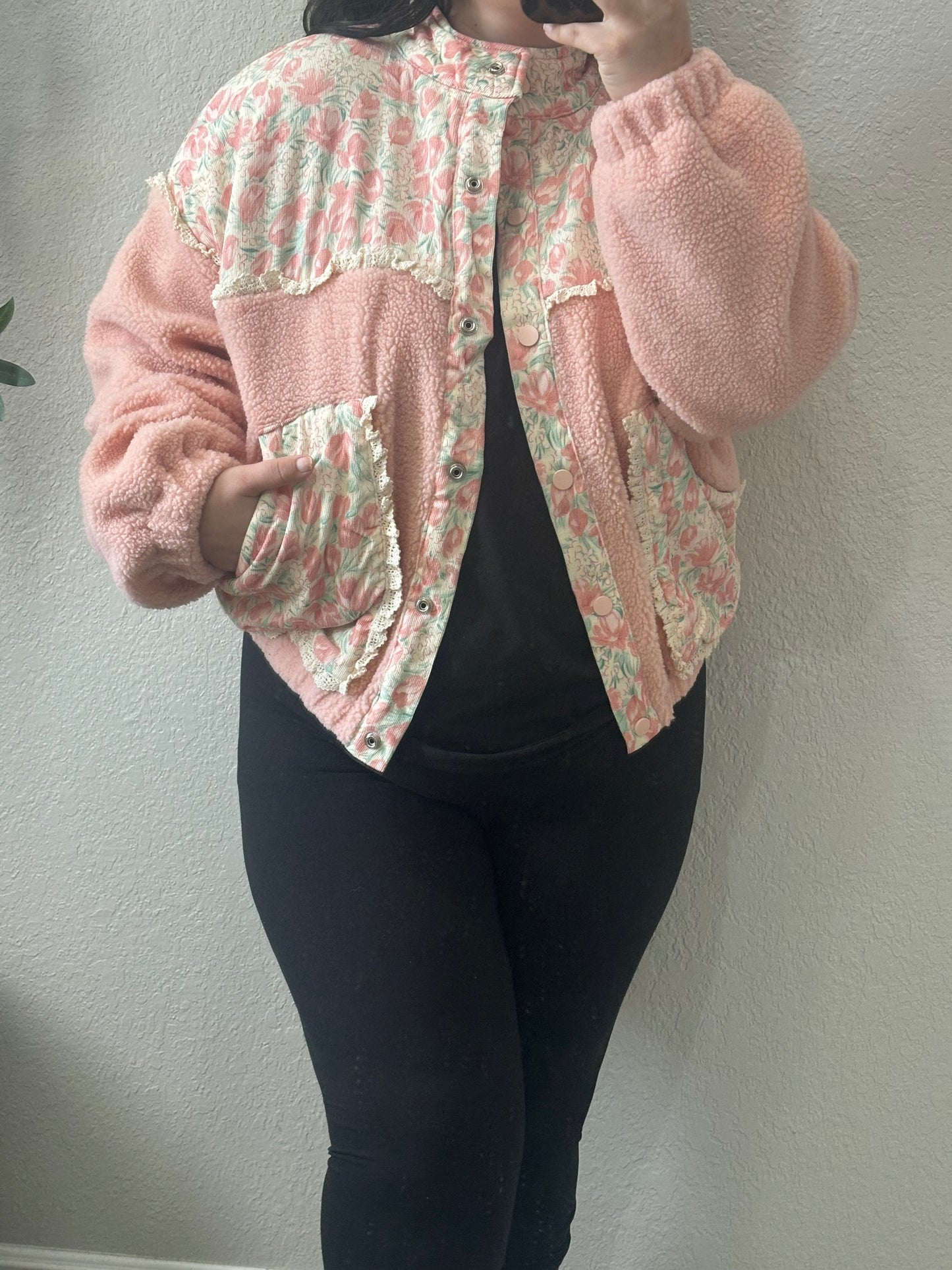 Pink Posy Sherpa