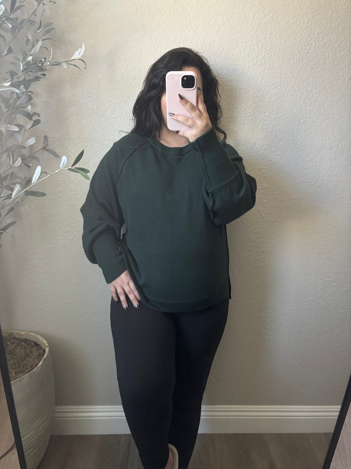 Luna Pullover- Hunter Green