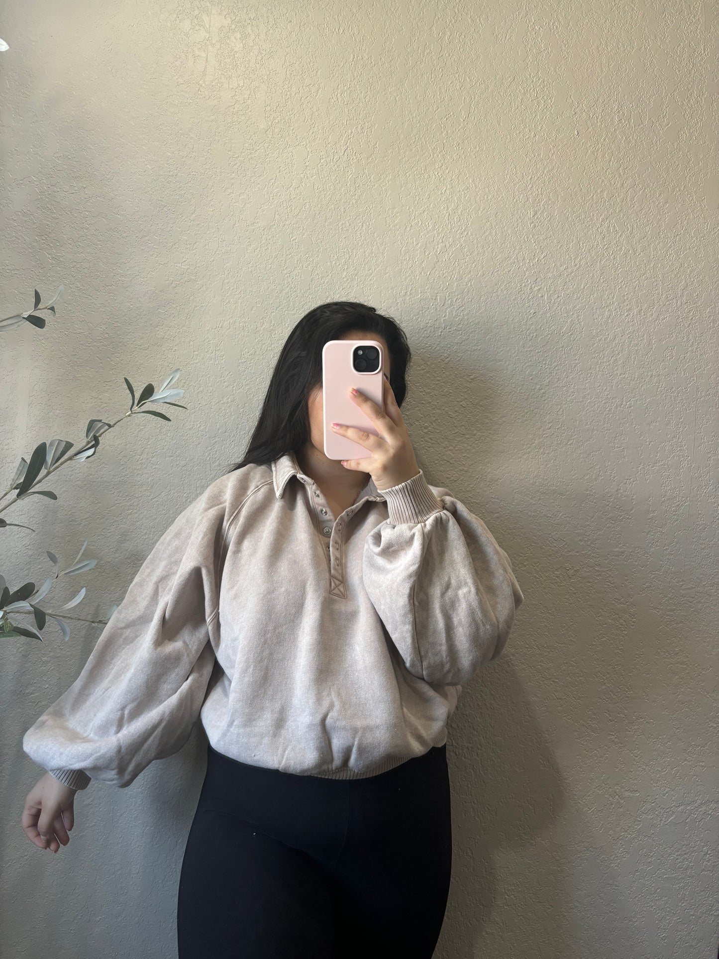 Cleo Button Up Pullover (Ash Mocha)