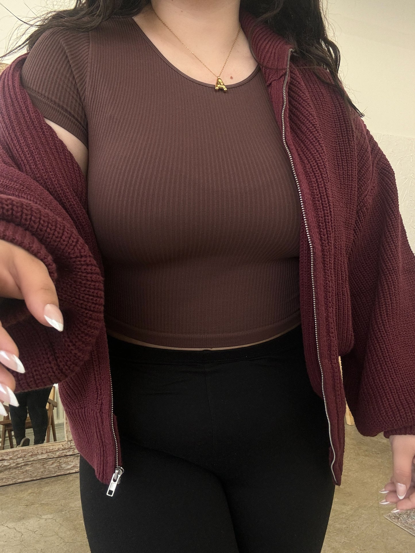 Heartbreaker Sweater- Burgundy