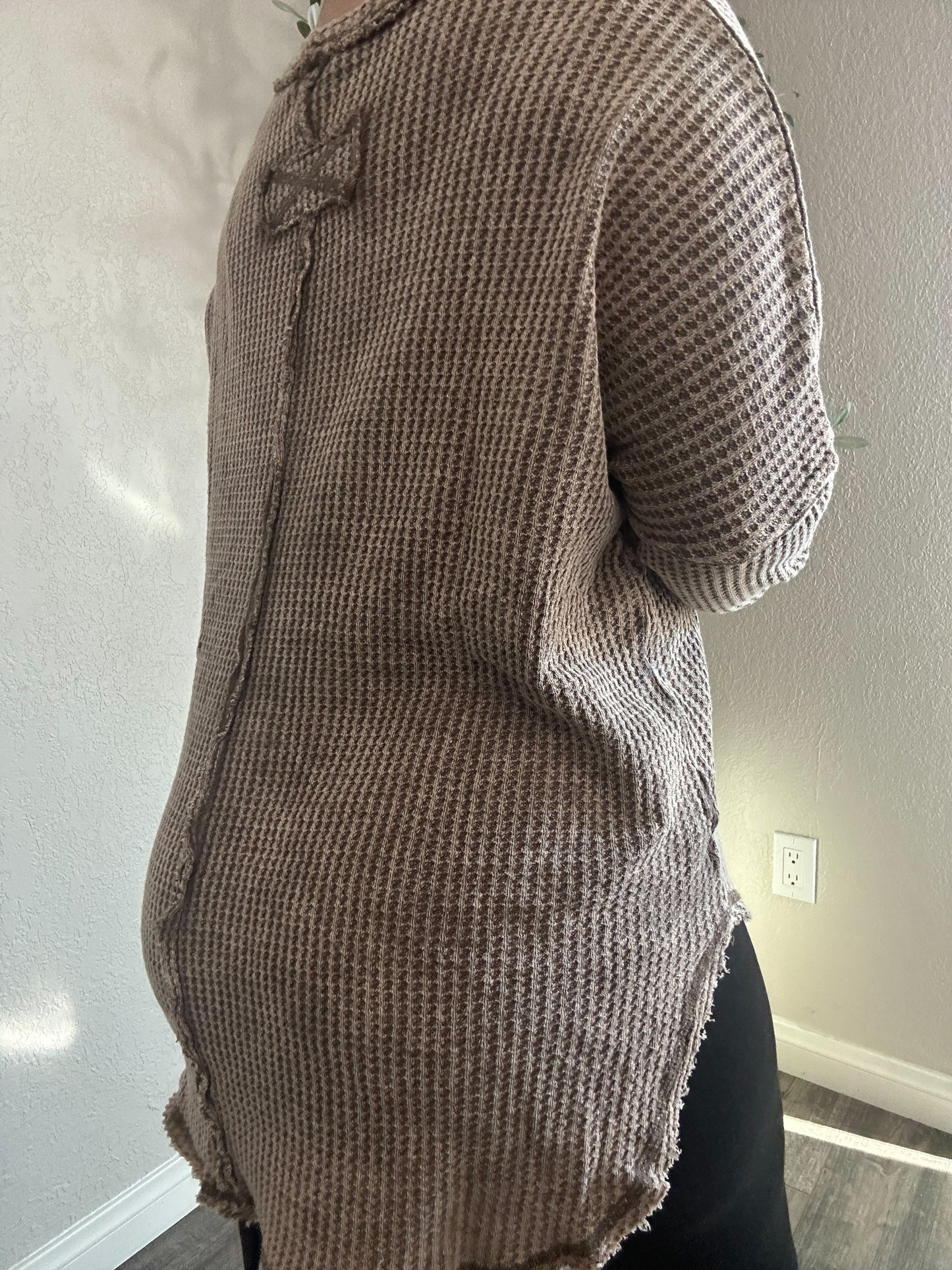 Extra Curvy Katelyn Waffle Knit Long Sleeve (More Colors)