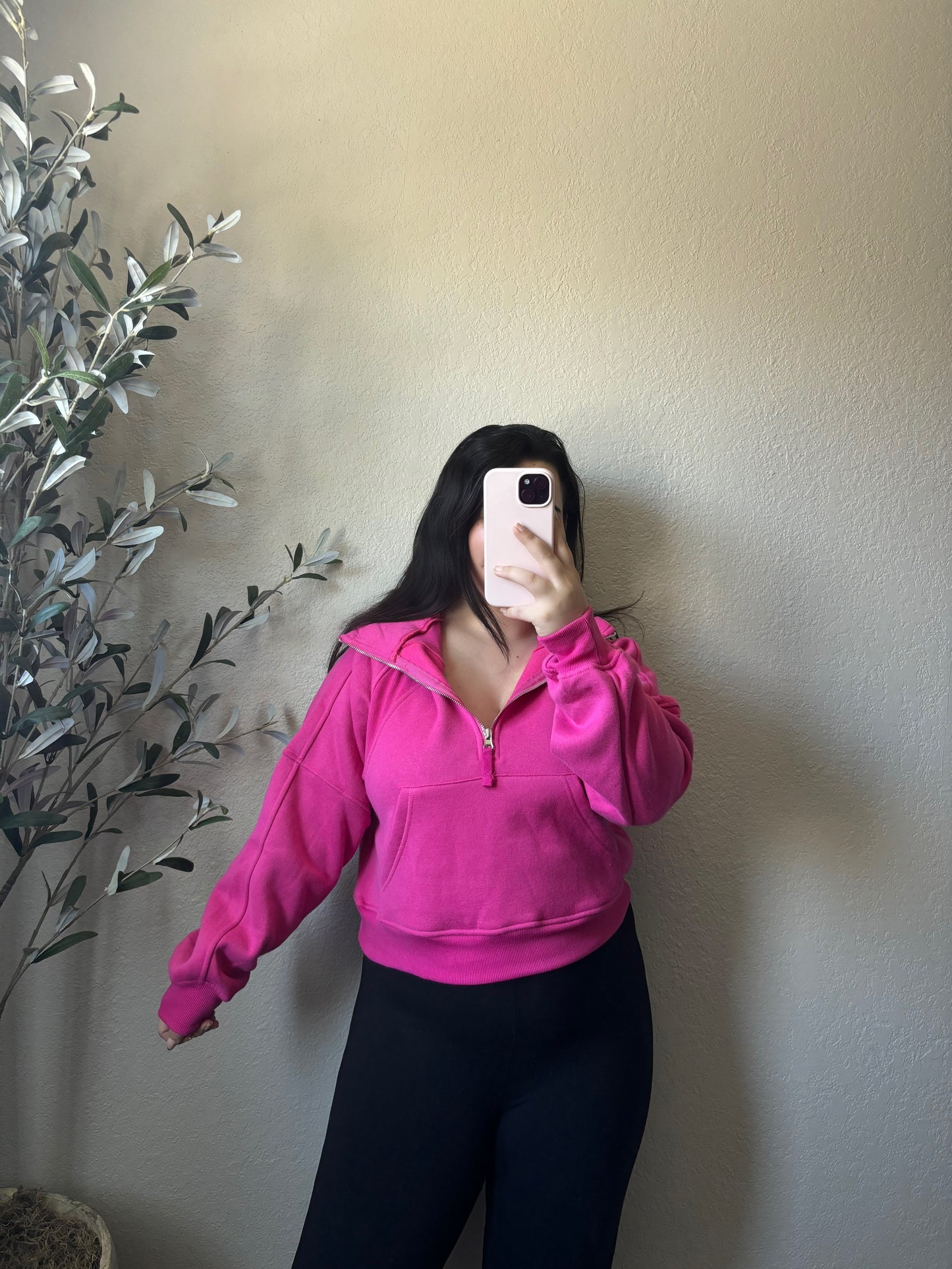 Zoey Hooded Sweatshirt (Fuchsia)