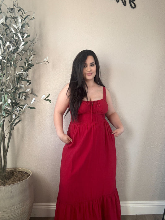 All Yours Maxi Dress- Red