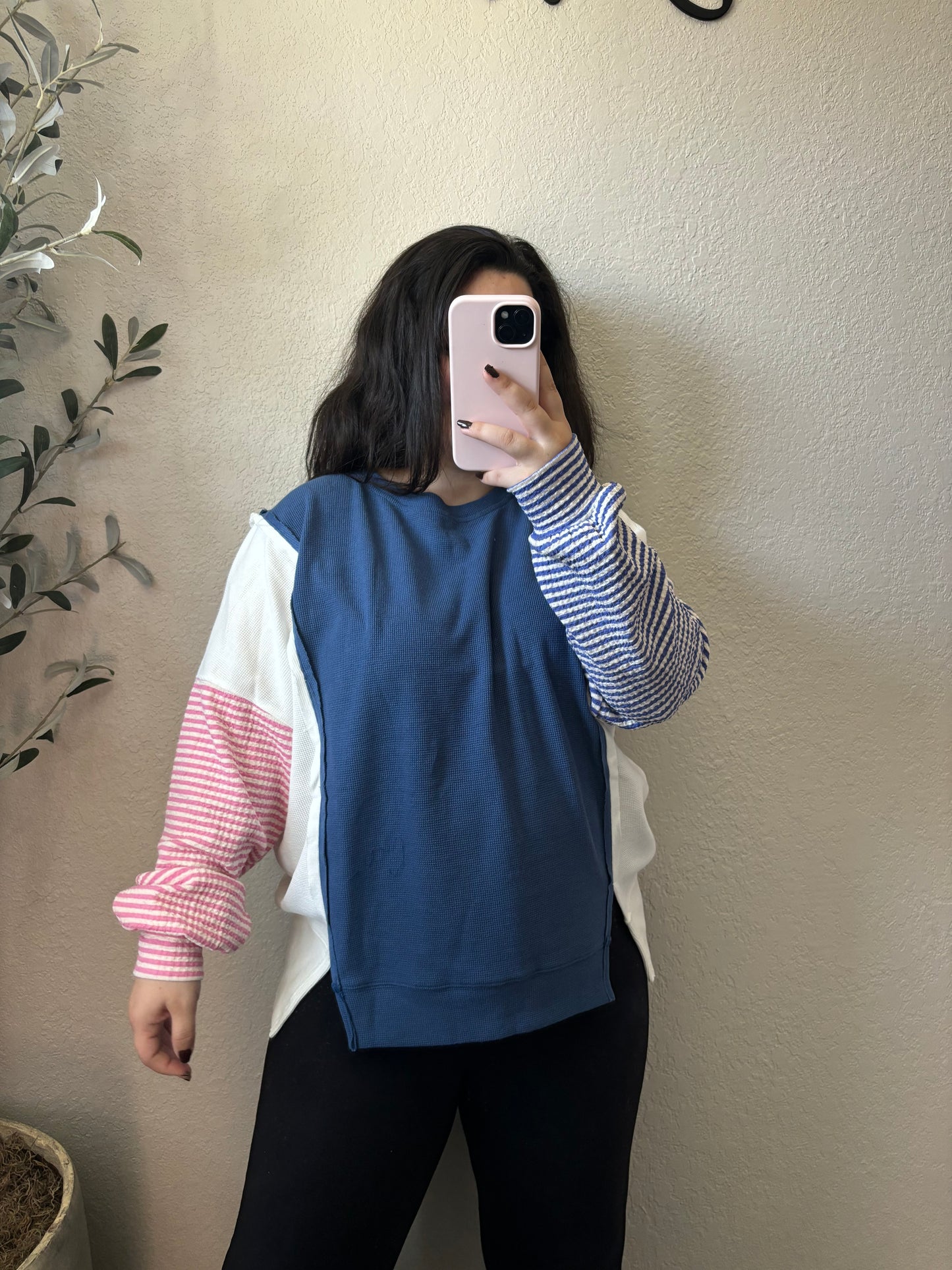 Zaira Color Block Pullover