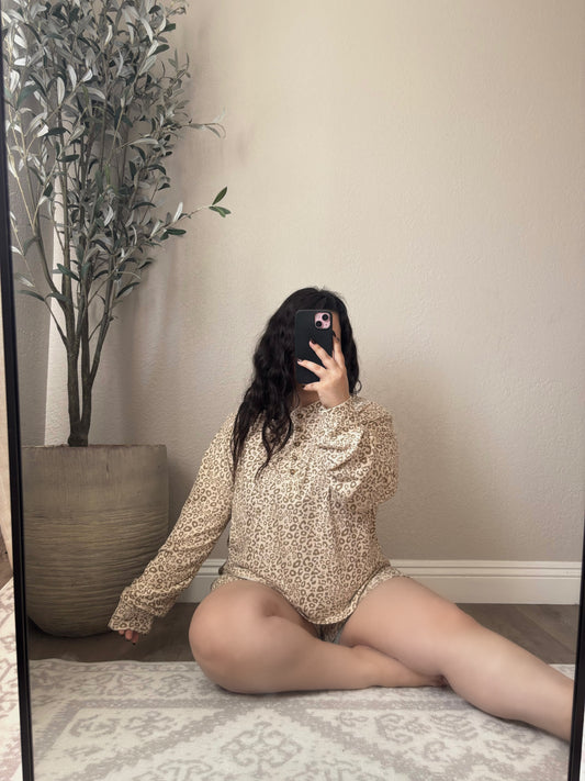 Neutral Instinct Leopard Henley Top