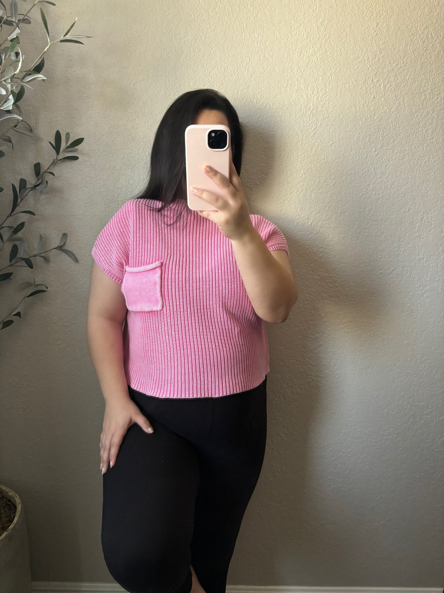 Azra Sweater Top- Pink