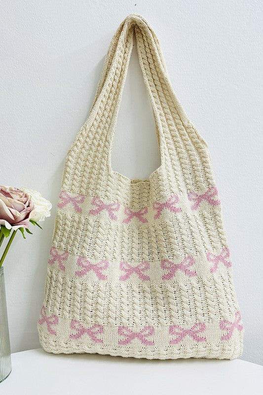 Bow Crochet Tote