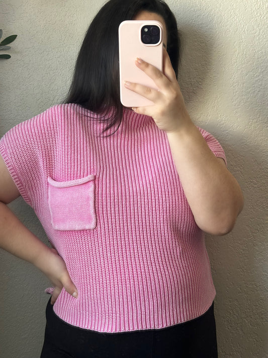 Azra Sweater Top- Pink