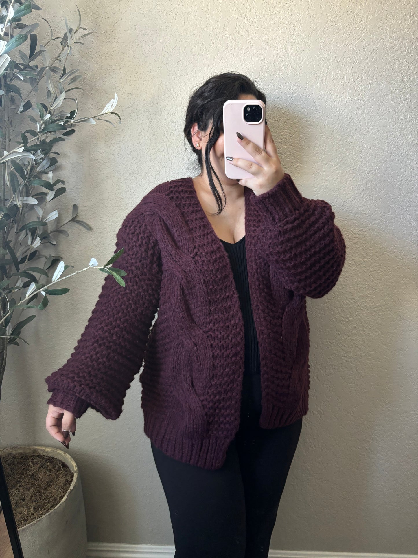 Sugar Plum Cardigan- Maroon