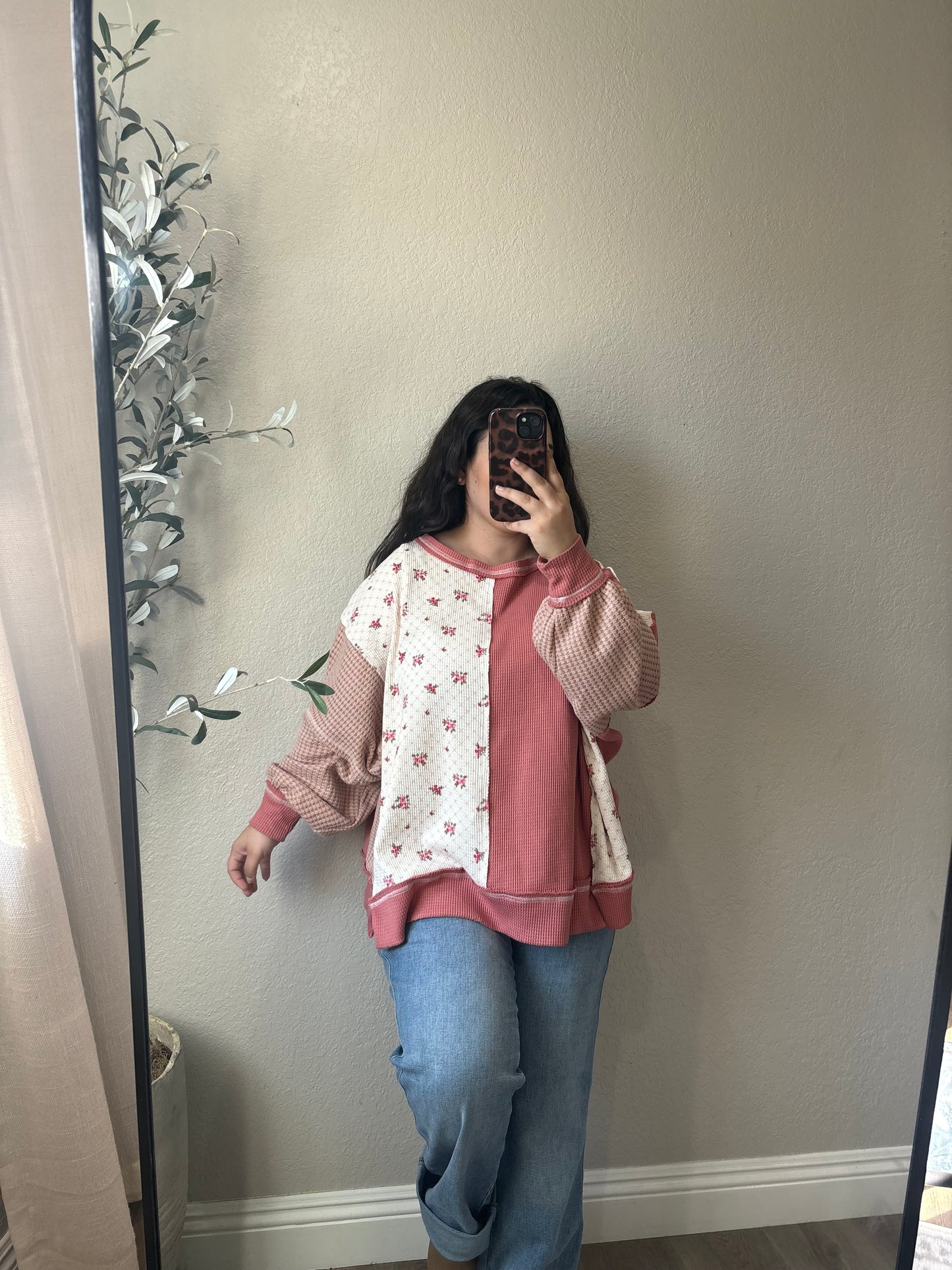 Prairie Roses Pullover - Rose