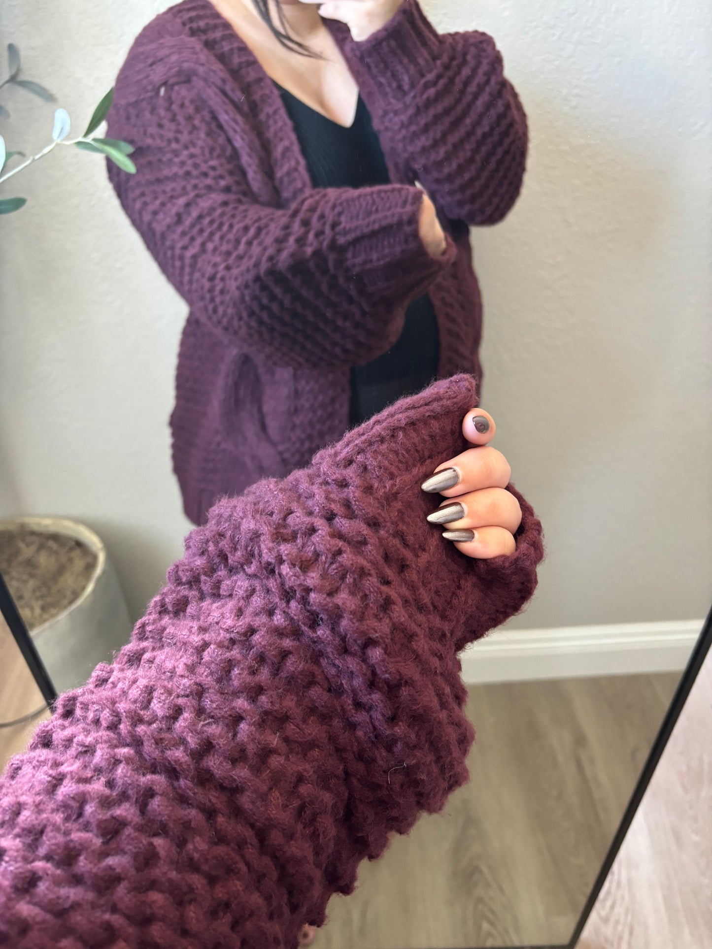 Sugar Plum Cardigan- Maroon