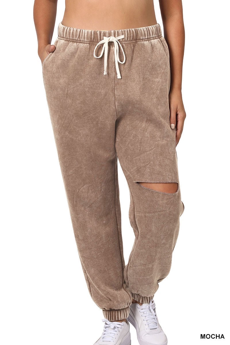 Extra Curvy Nora Acid Wash Joggers (More Colors)