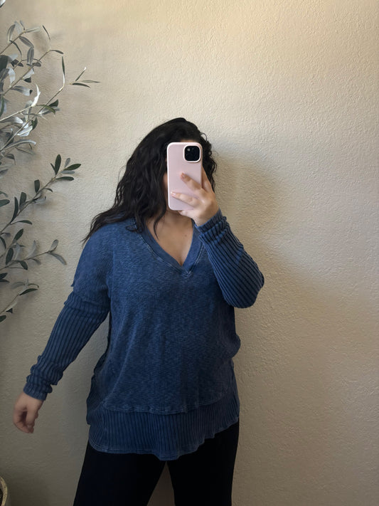 Gianna Sweater Top (Navy)