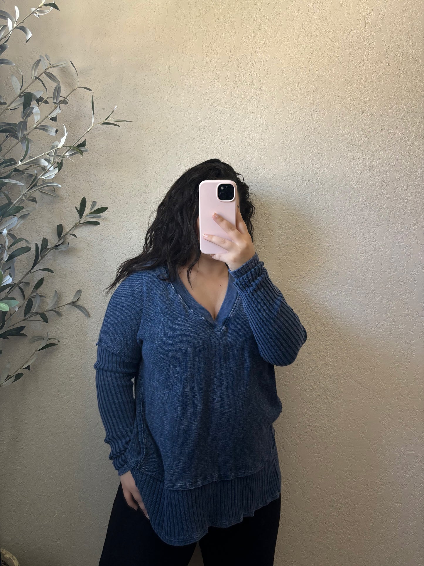 Gianna Sweater Top (Navy)