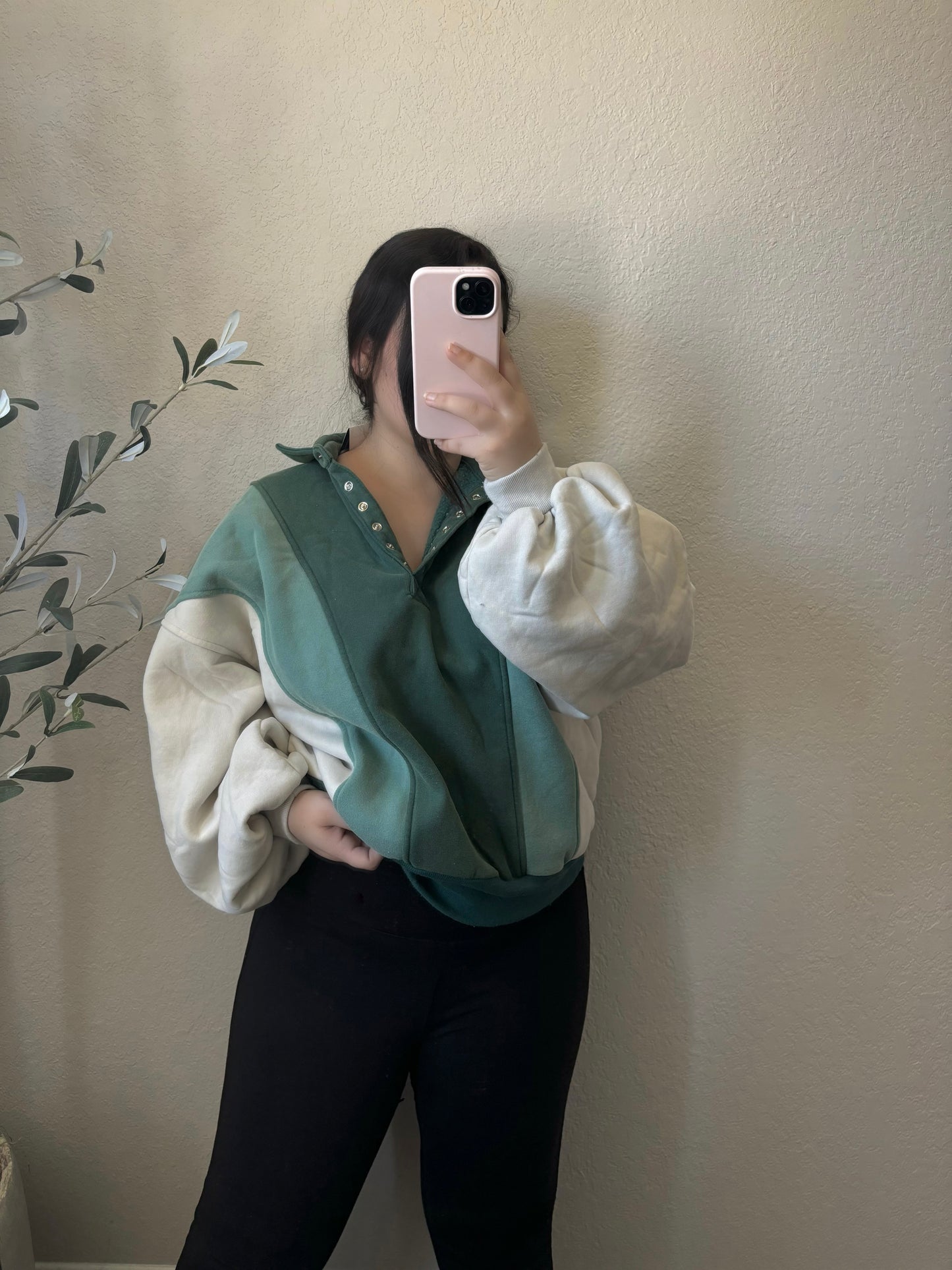 Adaline Color Block Pullover (Green)