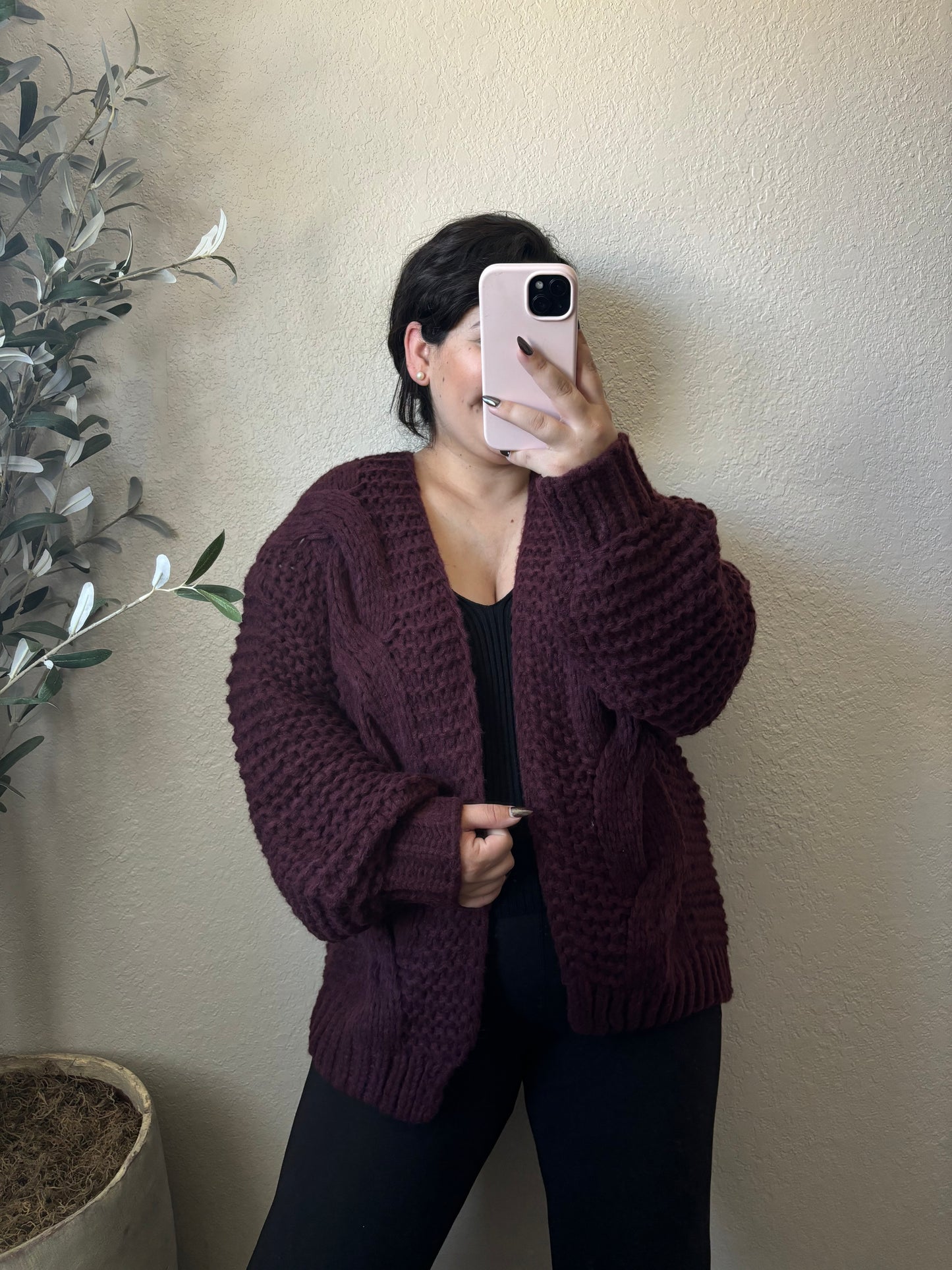 Sugar Plum Cardigan- Maroon