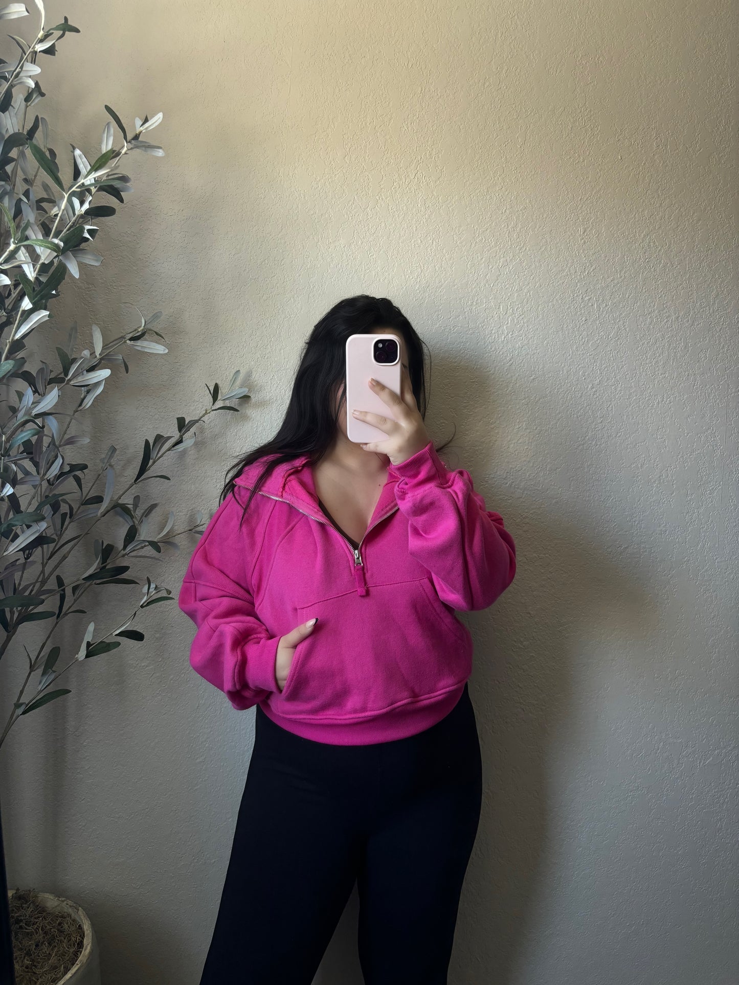 Zoey Hooded Sweatshirt (Fuchsia)